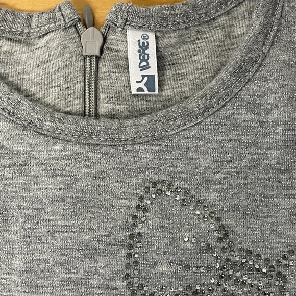 Idexe Girls Beautiful Short Sleeve Gray Dress Size 5-6 Years In Fantastic Shape! - Picture 3 of 5